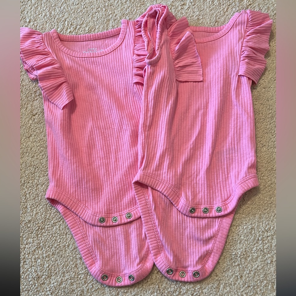 Cat & Jack Pink Ruffle Sleeve Bodysuit Set